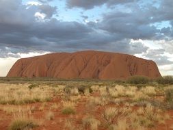 ayers rock in australian outback