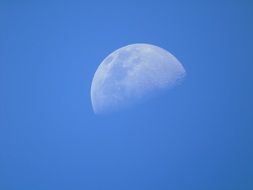 Beautiful white Moon in the beautiful blue sky