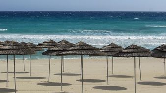 beach umbrellas on the nissi beach