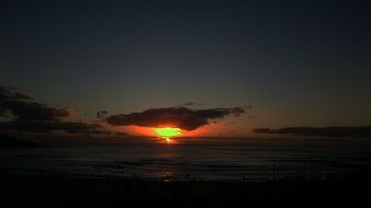 sunrise in the clouds on Bondi beach
