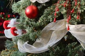christmas tree with red ball