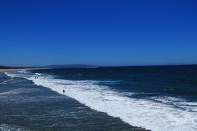 wide Santa Monica beach in California