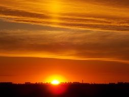 Sunset Sky Clouds Golden