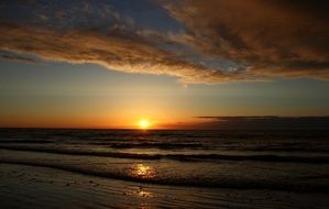 empty beach at sunset
