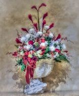 Beautiful and colorful drawing of the flower bouquet clipart