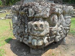 huge stone sculpture in honduras
