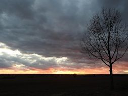 grey heavy clouds in the evening