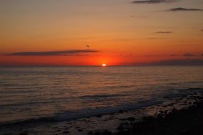 sunset over the black sea in anapa