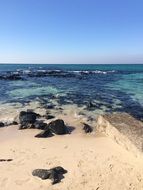 beach with stones near the sea