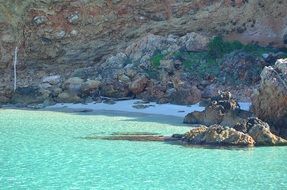 panorama of the rocky coast of ibiza