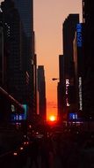 sunset over manhattan