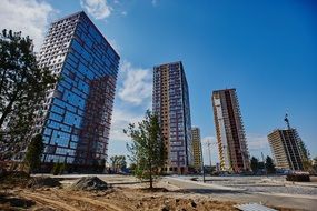 new buildings on the beach in Novosibirsk