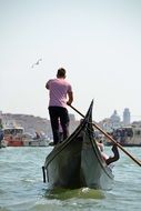 Venetian gondola on the water for relaxation