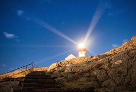 lighthouse of lindesnes on norway coast