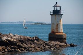 Landscape of Lighthouse on a Sea coast