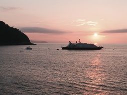 Cruise ship on a sea