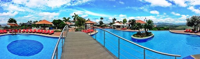 bridge over the pool in Ecuador