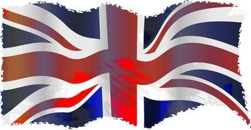 weathered flag of United Kingdom drawing