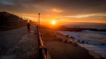 sunset over the embankment in theodosius