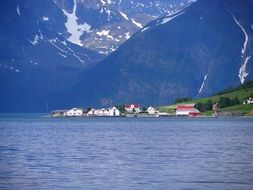 village at the foot of the mountain