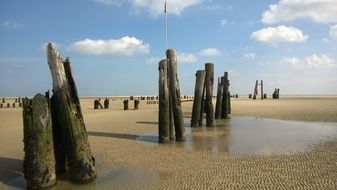breakwater on Wangerooge island, germany