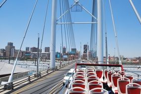 Johannesburg Nelson Mandela Bridge with cityscape in South Africa