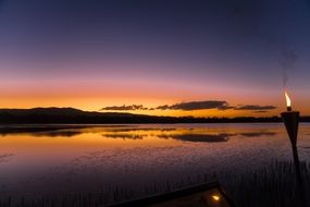 excellent dark Sunset, torch