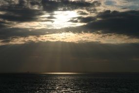 dark Sunset above sea, Netherlands, Terschelling