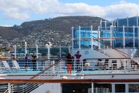 People on the deck of the cruise ship