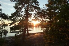 sunset over the Baltic Sea in Finland