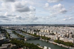 panoramic view of the seine river in paris