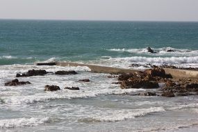 Rocky coast of the beach