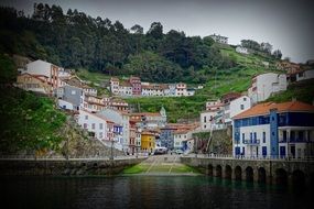panoramic view of the coastal village in the Mediterranean