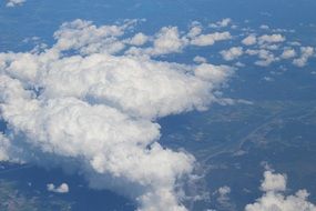 View with the clouds from aircraft height