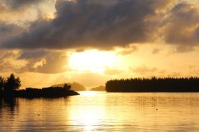 tranquil sunset on the lake