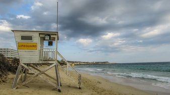Beautiful landscape with the lifeguard on Cyprus