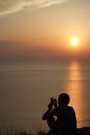 Landscape of the sunset in Ibiza