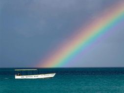 rainbow over the waters of the caribbean