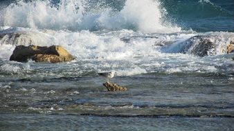 rocky surf in cyprus