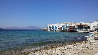 buildings on the beach in greece