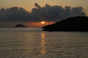 cloudy sunset on the galapagos islands