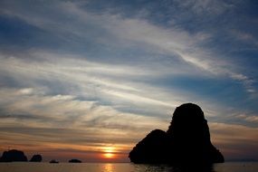 Distant view of a rocky island in Thailand