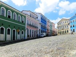 City street in Salvador de Bahia in Brazil