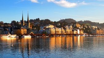 Beautiful landscape with the Lake Lucerne