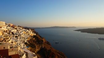 cliff buildings in santorini, Greece