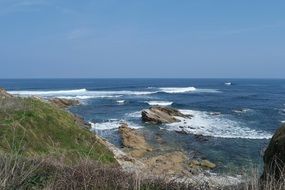 view from the shore to the waters of the atlantic ocean