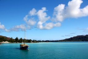 boat in the calm waters of the Caribbean