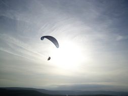 Paragliding in the sunset light