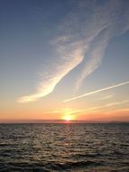 quiet sunset on the Mediterranean sea