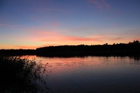 view of the river during sunset